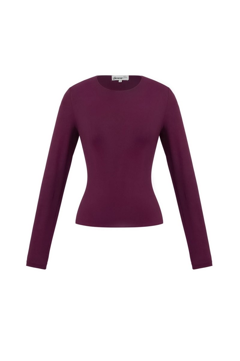 Knitted Nylon Women's Long Sleeve Top Basic Solid Color - Velaris Femme