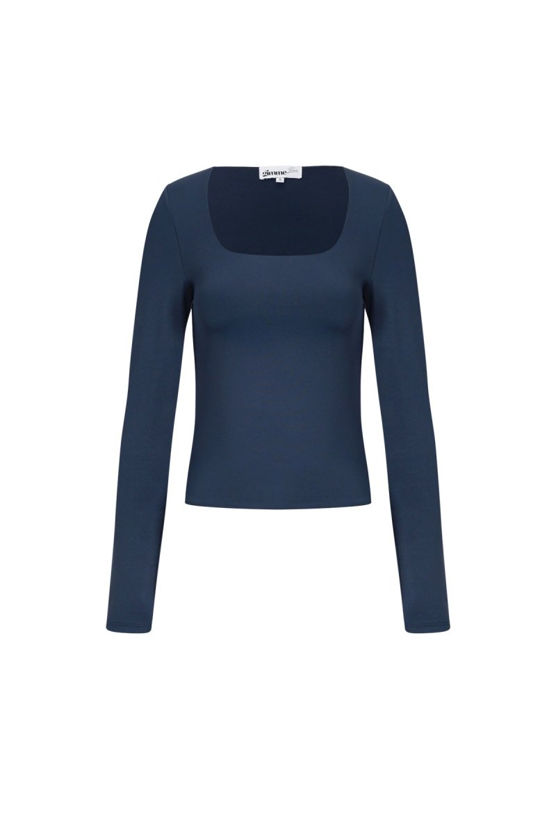 Knitted Nylon Women's Long Sleeve Top Basic Solid Color - Velaris Femme