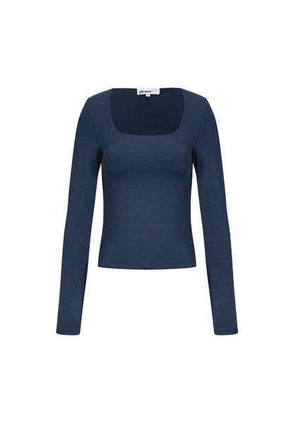 Knitted Nylon Women's Long Sleeve Top Basic Solid Color - Velaris Femme