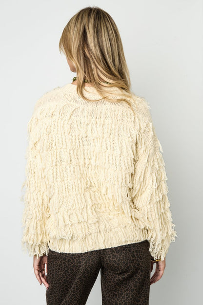 Knitted sweater with fringes - Velaris Femme