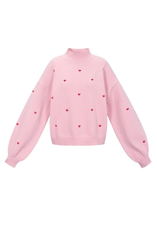 Knitted sweater with hearts - Velaris Femme