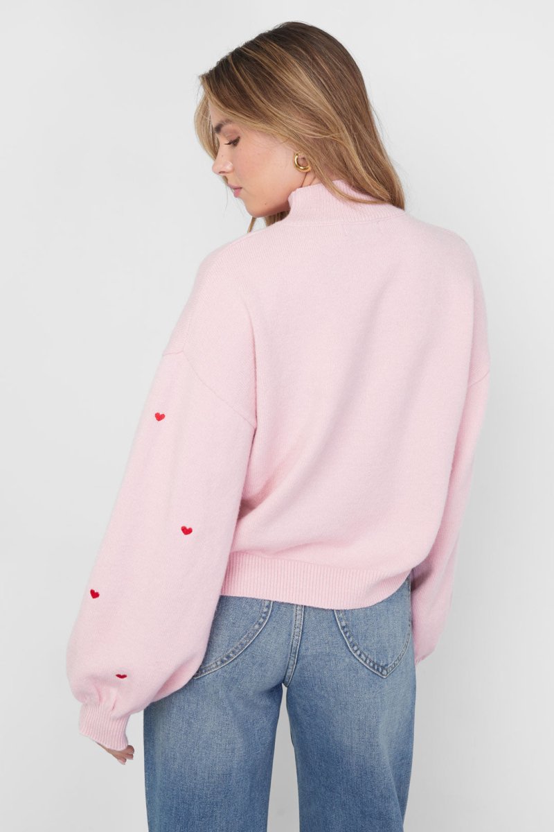 Knitted sweater with hearts - Velaris Femme