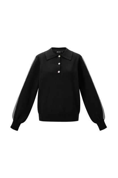 Knitted sweater with stripes - Velaris Femme