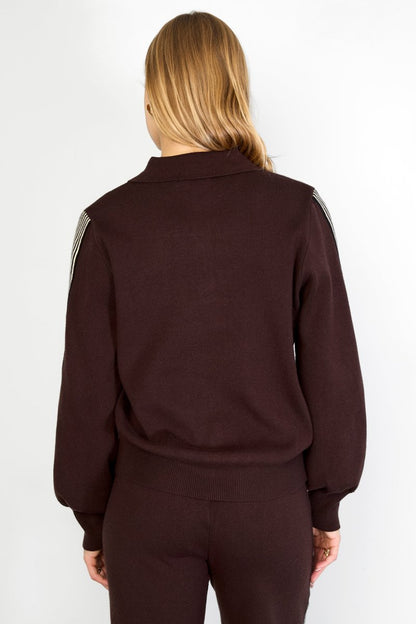 Knitted sweater with stripes - Velaris Femme