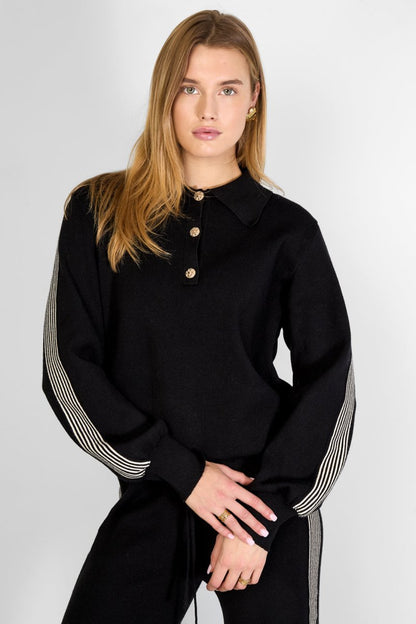 Knitted sweater with stripes - Velaris Femme