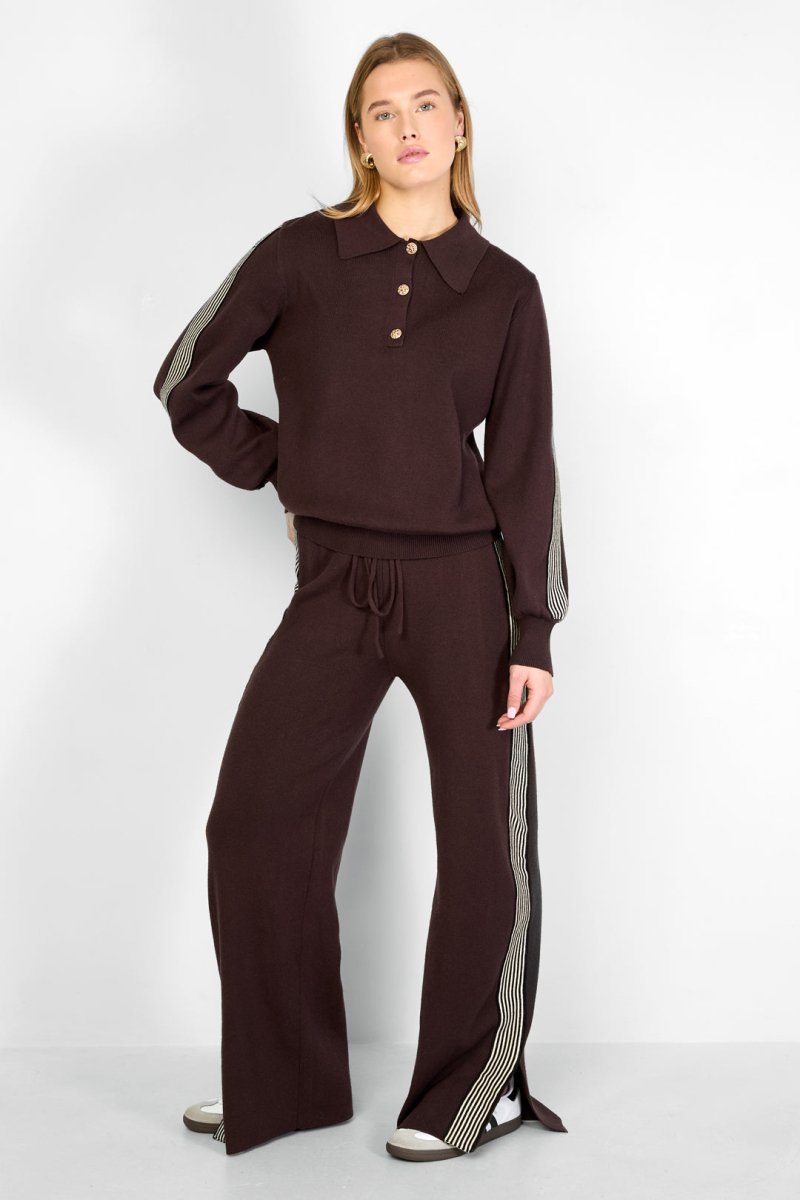 Knitted sweater with stripes - Velaris Femme