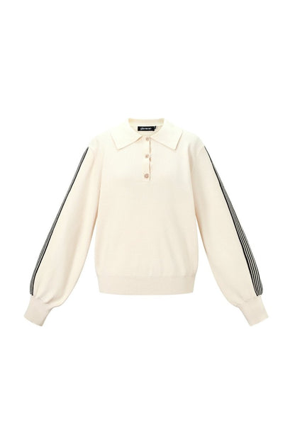 Knitted sweater with stripes - Velaris Femme