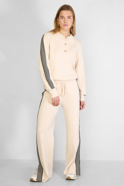 Knitted sweater with stripes - Velaris Femme
