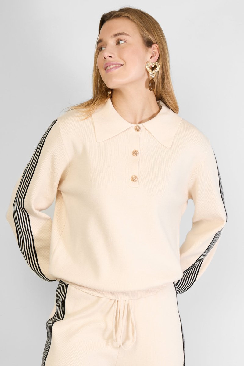 Knitted sweater with stripes - Velaris Femme