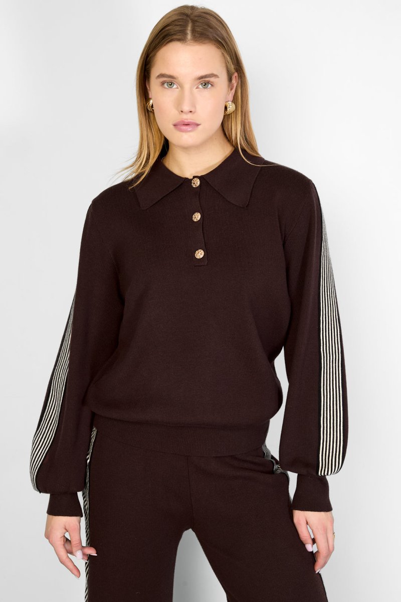 Knitted sweater with stripes - Velaris Femme