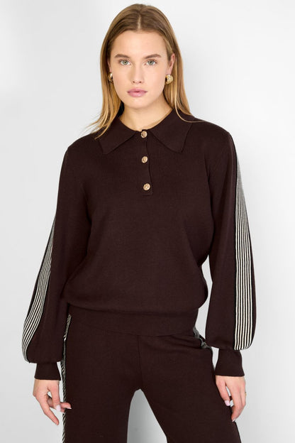 Knitted sweater with stripes - Velaris Femme