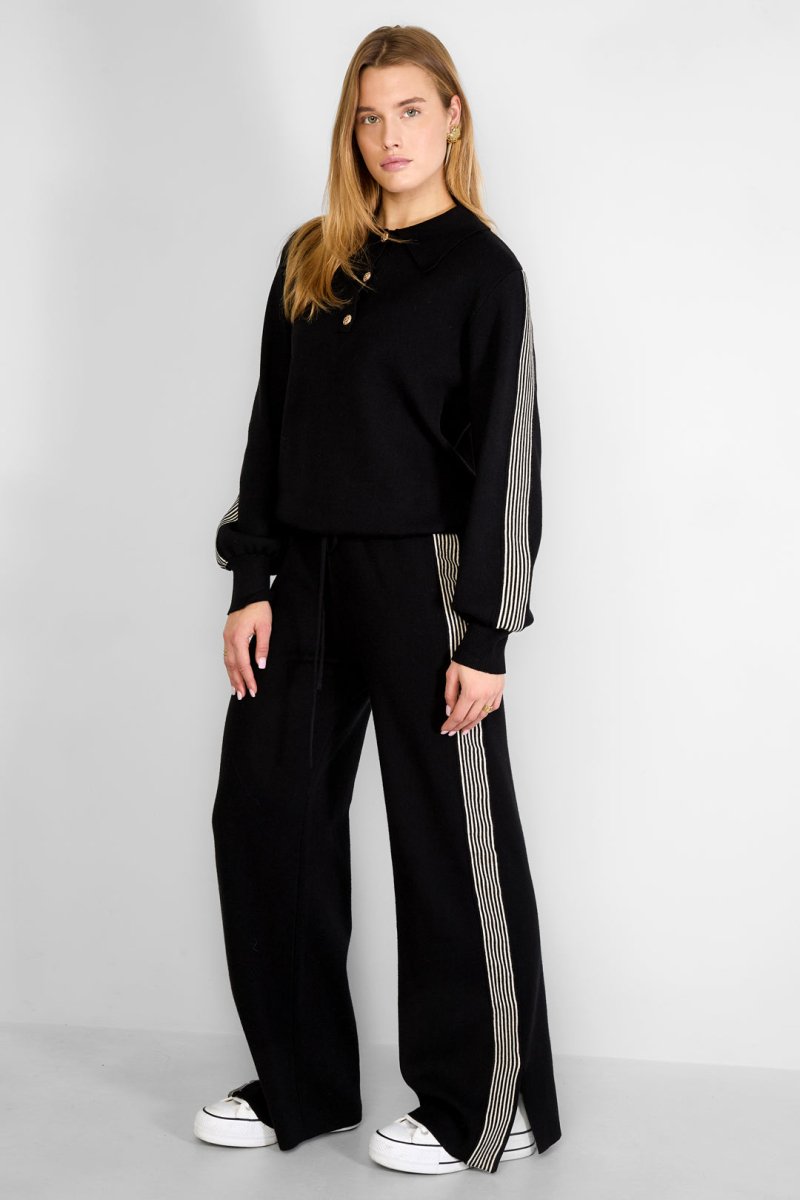 Knitted sweater with stripes - Velaris Femme