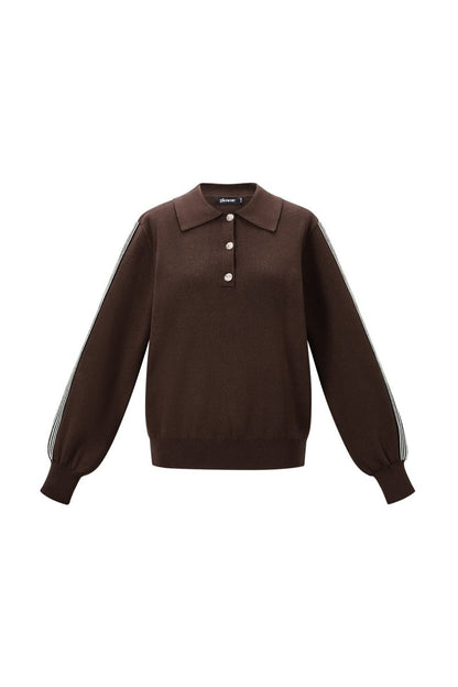 Knitted sweater with stripes - Velaris Femme