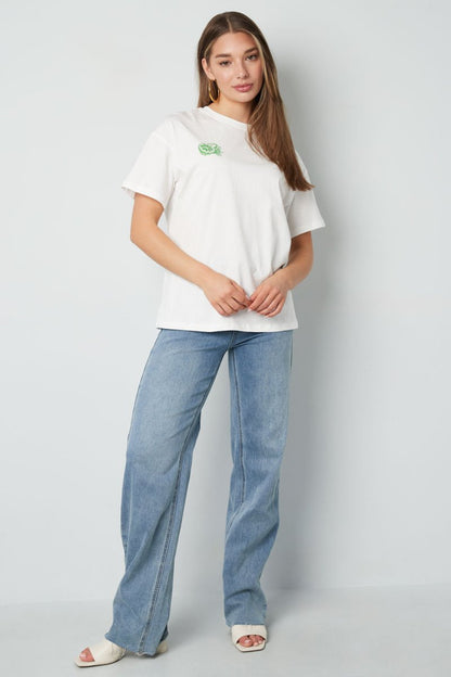 Knitted Women's T-shirt Casual Botanical - Velaris Femme
