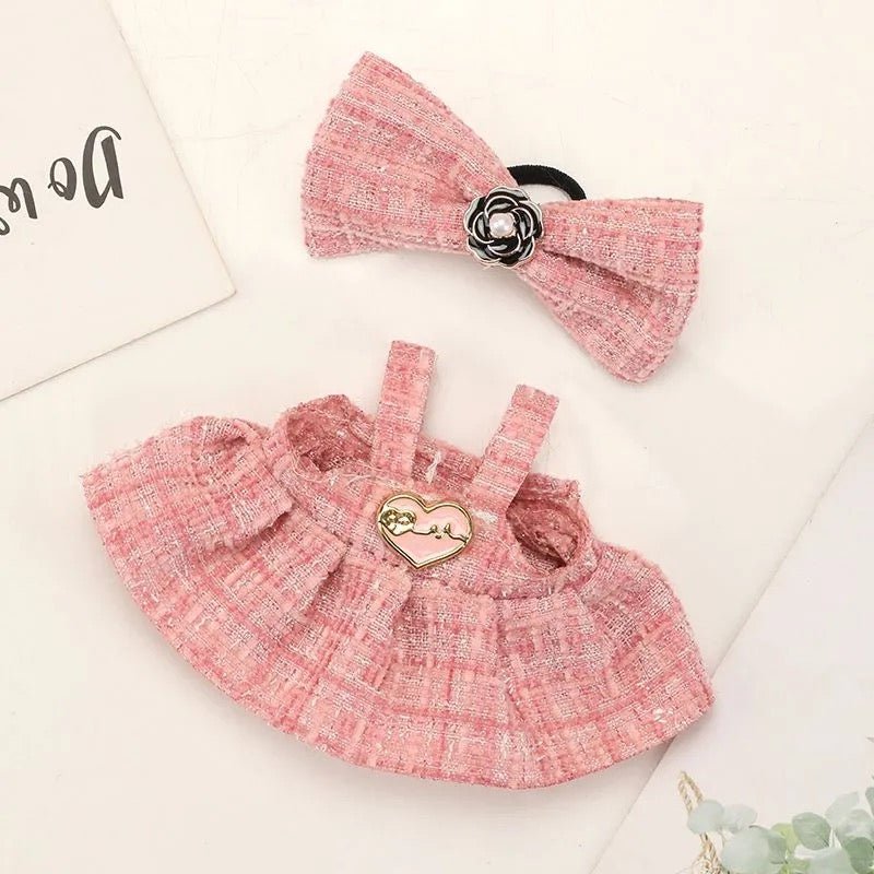 Labubu Parisian Heart Tweed Outfit Set