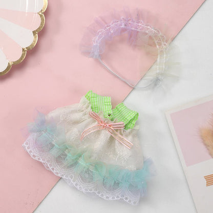 Labubu Sweet Cotton Candy Rainbow Dress Outfit