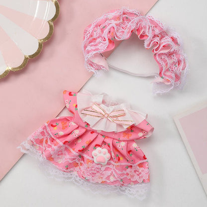 Labubu Sweet Ruffle Dress Pink Outfit Set