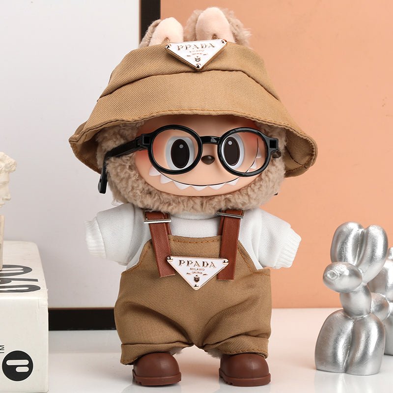 Labubu Triangle Badge Monochromatic Tan Outfit Set