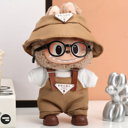 Labubu Triangle Badge Monochromatic Tan Outfit Set