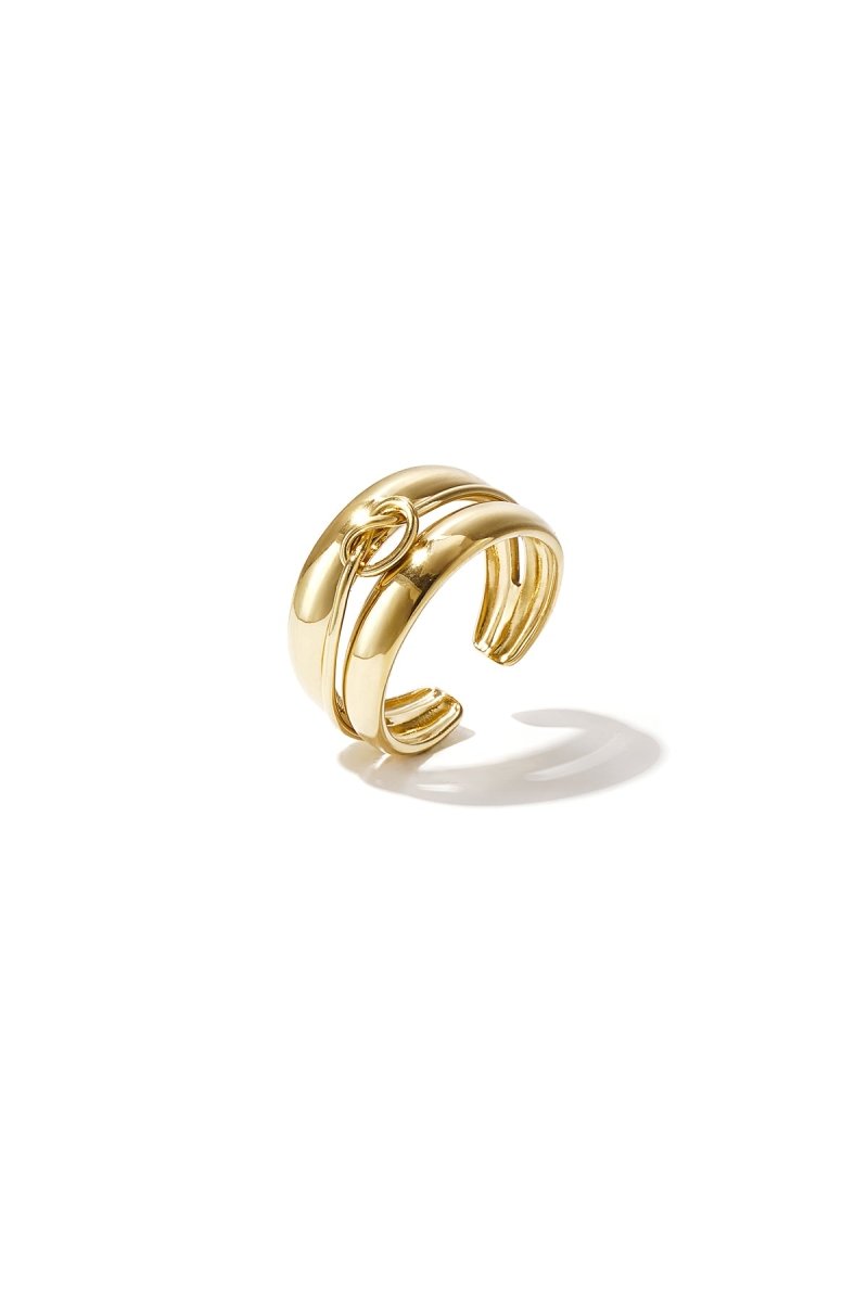 Layered ring with minimalist twisted detail - Velaris Femme