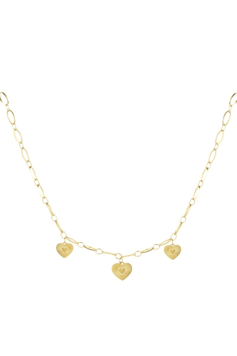 necklace three hearts coins - Velaris Femme