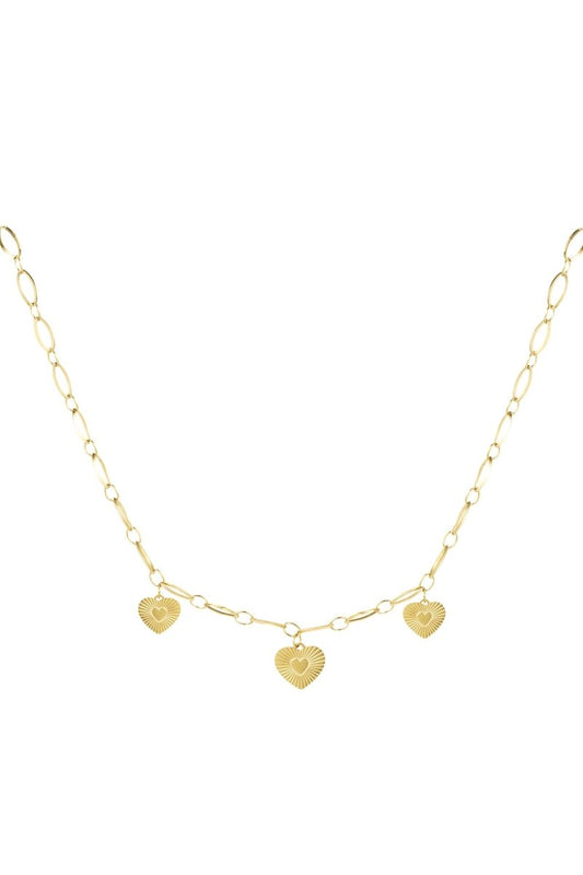 necklace three hearts coins - Velaris Femme