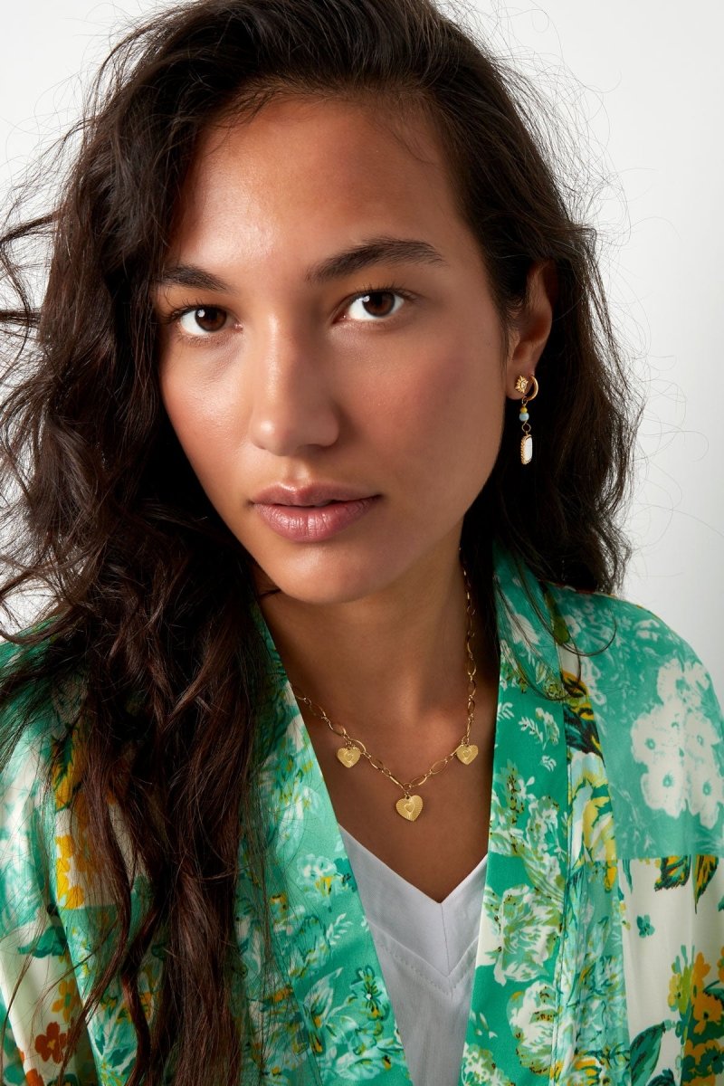 necklace three hearts coins - Velaris Femme