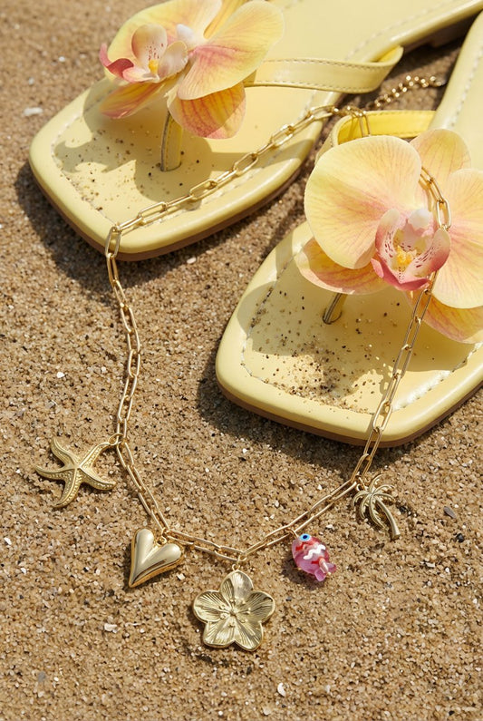 Necklace with large links and charms - Velaris Femme