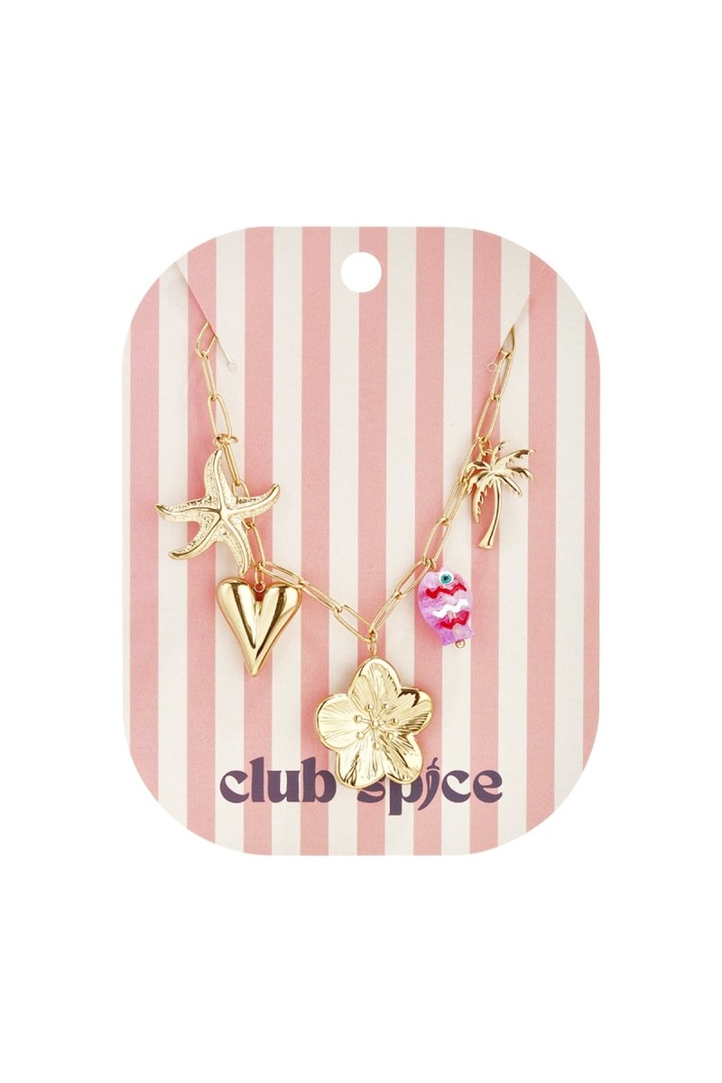 Necklace with large links and charms - Velaris Femme