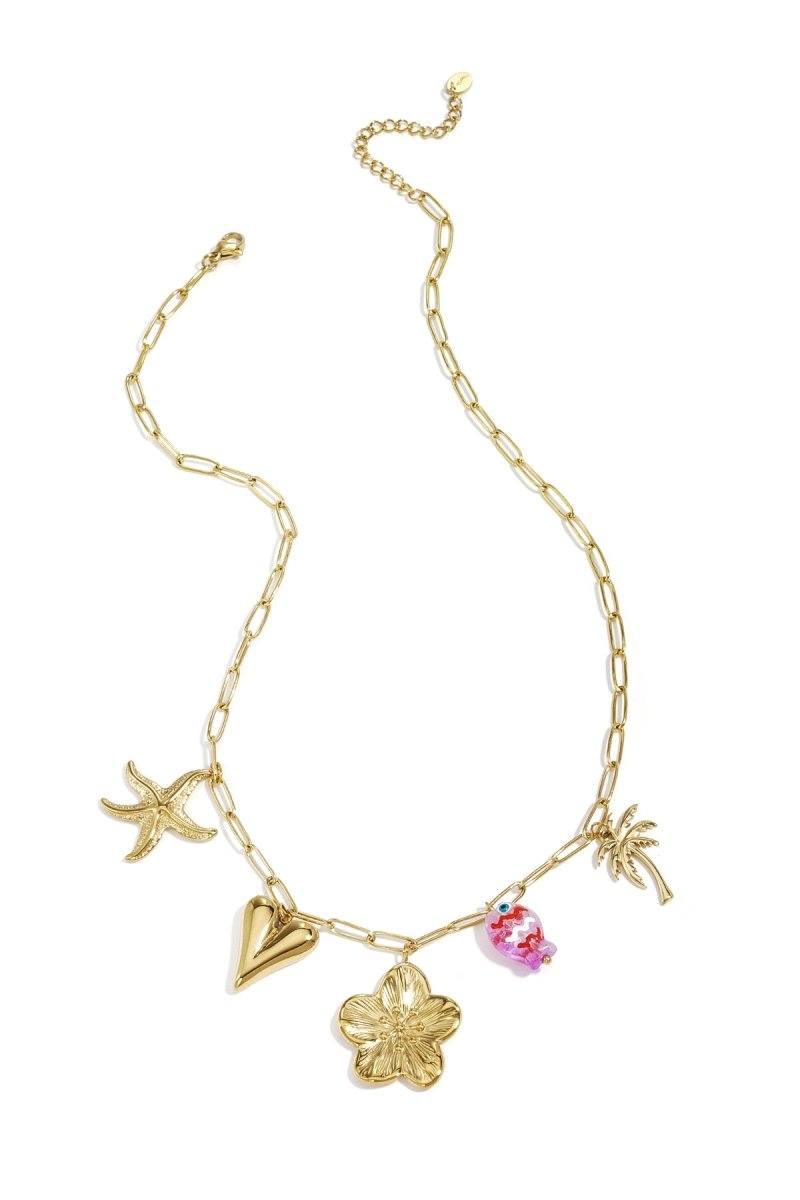 Necklace with large links and charms - Velaris Femme