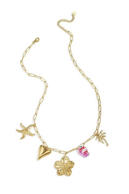 Necklace with large links and charms - Velaris Femme