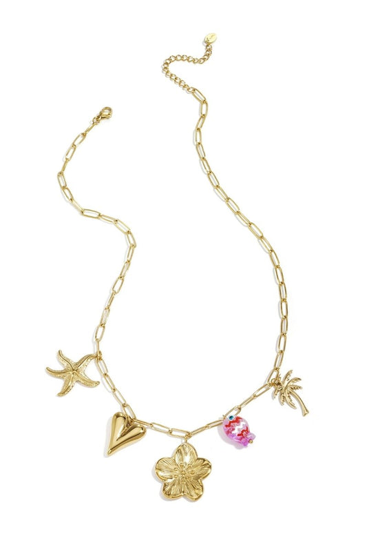 Necklace with large links and charms - Velaris Femme
