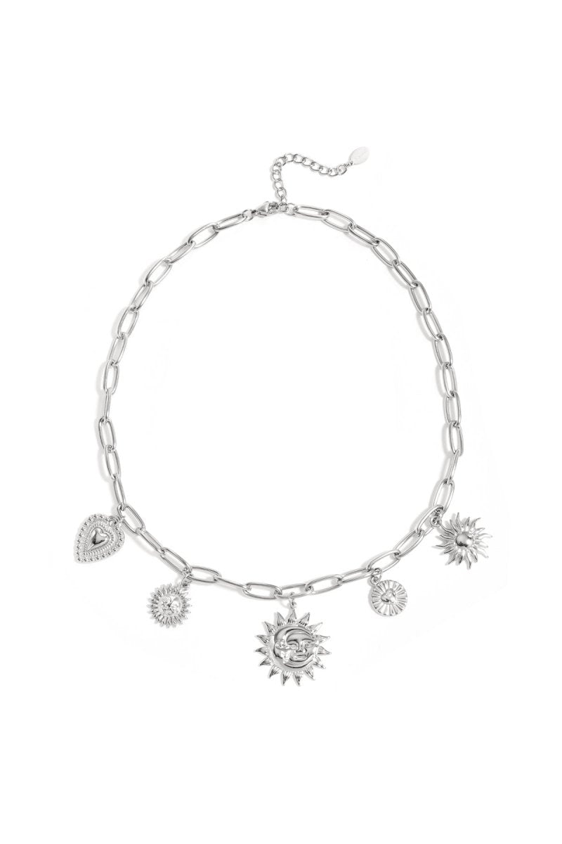 Necklace with sun and heart charms - Velaris Femme