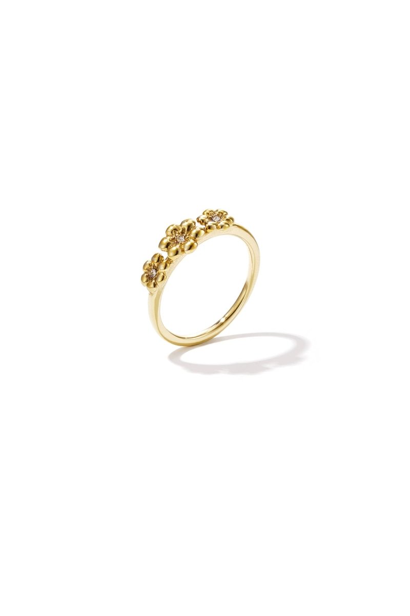 Ring with daisies and stones - Velaris Femme
