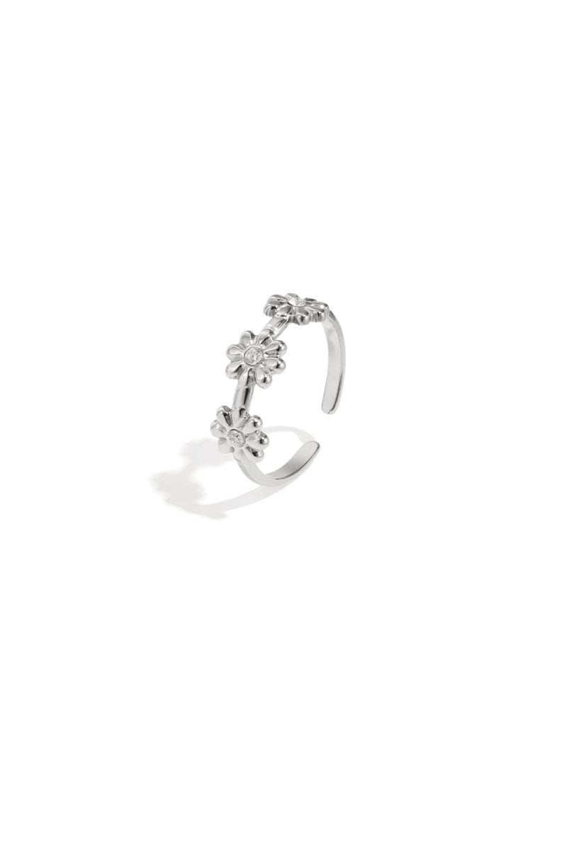 Ring with minimalist flowers - Velaris Femme