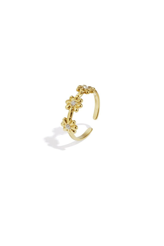 Ring with minimalist flowers - Velaris Femme