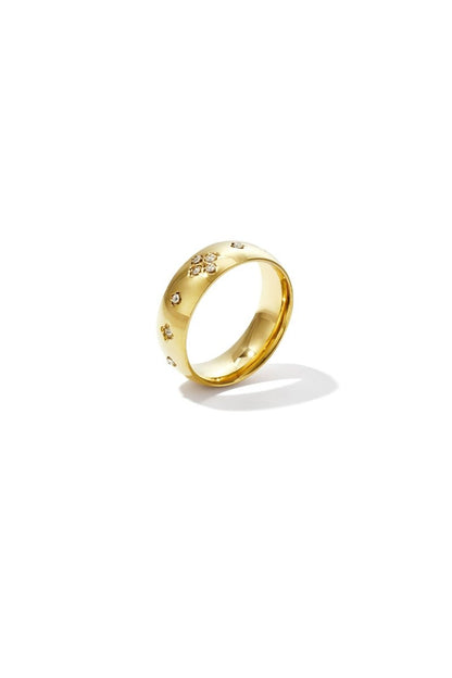 Ring with stones in clover pattern - Velaris Femme