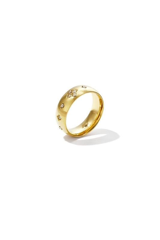 Ring with stones in clover pattern - Velaris Femme