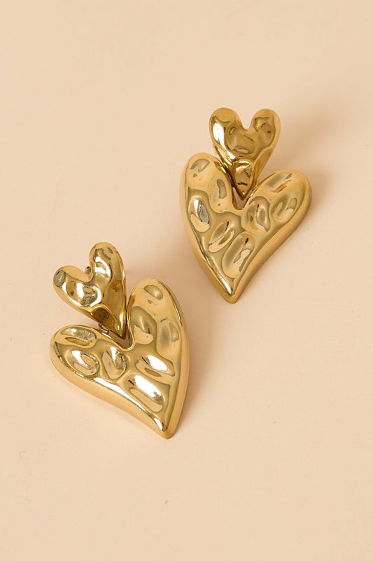 Stacked heart earrings - Velaris Femme