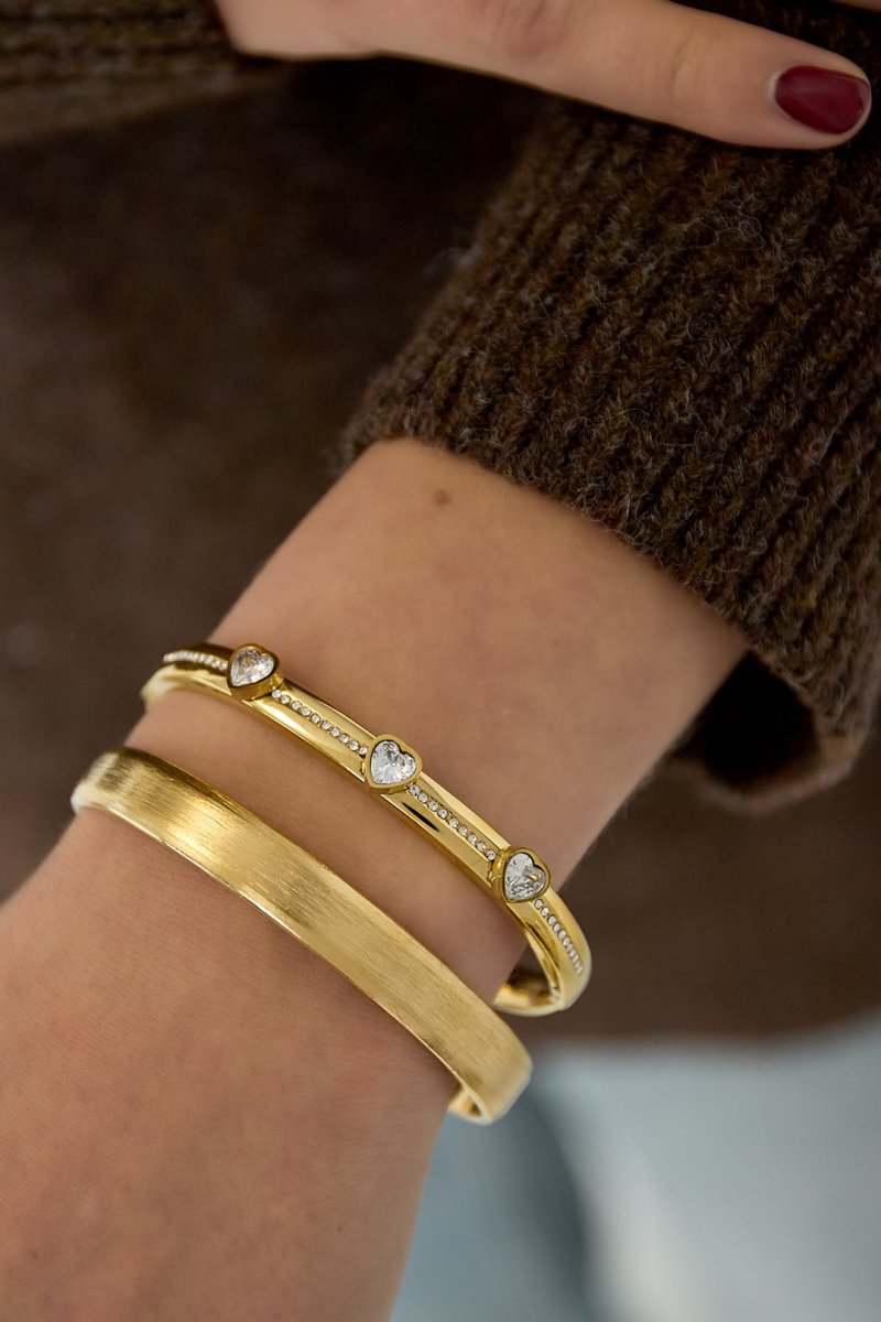 Stainless Steel Bangles Heart Casual Daily Simple Series Women's jewelry - Velaris Femme