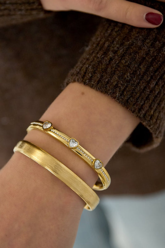 Stainless Steel Bangles Heart Casual Daily Simple Series Women's jewelry - Velaris Femme