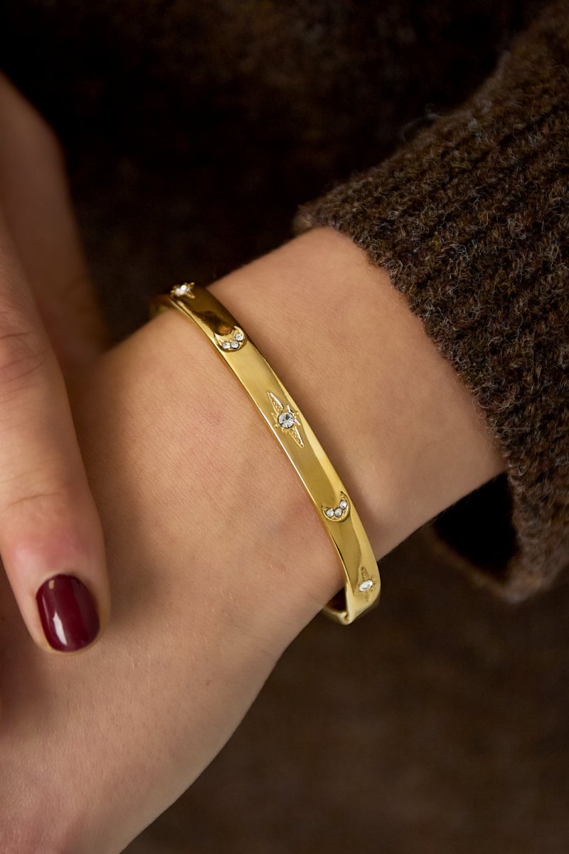 Stainless Steel Bangles Polka Dots Casual Daily Simple Series Women's jewelry - Velaris Femme