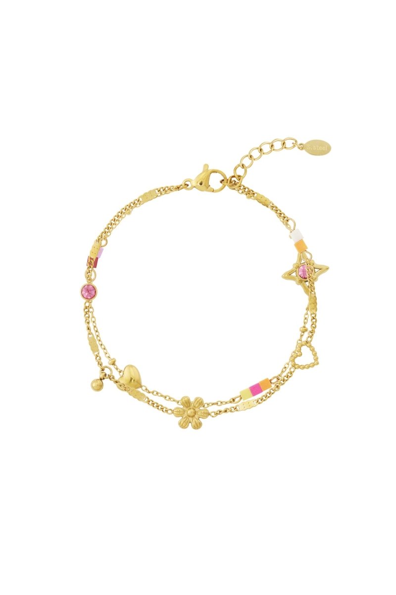Stainless Steel Charm Bracelets Flower Daily - Velaris Femme