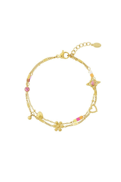 Stainless Steel Charm Bracelets Flower Daily - Velaris Femme