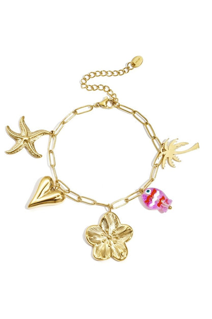 Stainless Steel Charm Bracelets Heart Casual Holiday/Beach Simple Series Women's jewelry - Velaris Femme