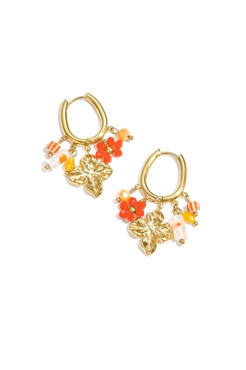 Stainless Steel Drop Earrings Flower Sweet Daily Romantic Series Women's jewelry - Velaris Femme