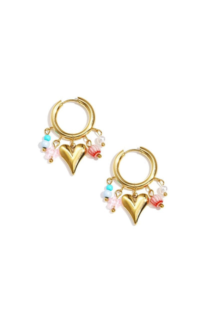Stainless Steel Drop Earrings Heart Sweet Valentine's Day Romantic Series Women's jewelry - Velaris Femme
