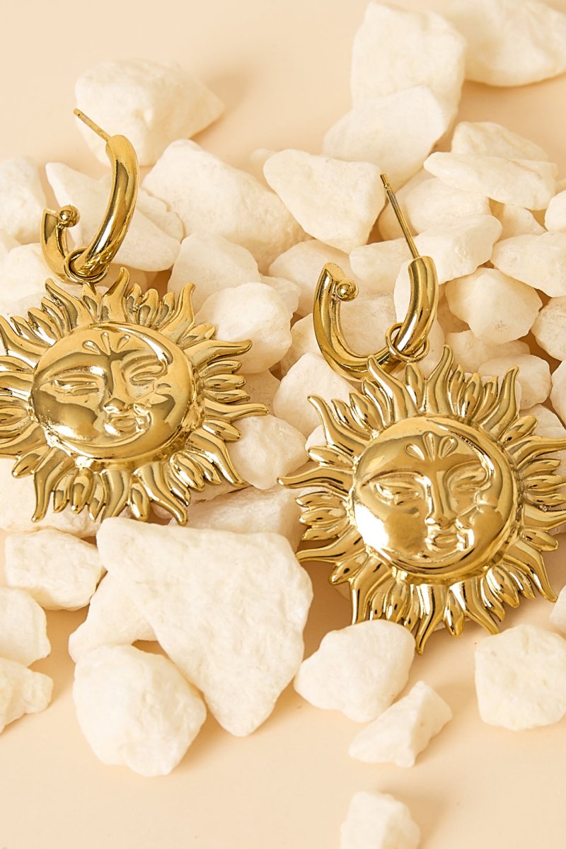 Stainless Steel Drop Earrings sun Casual Daily Simple Series Women's jewelry - Velaris Femme