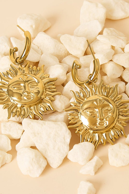 Stainless Steel Drop Earrings sun Casual Daily Simple Series Women's jewelry - Velaris Femme