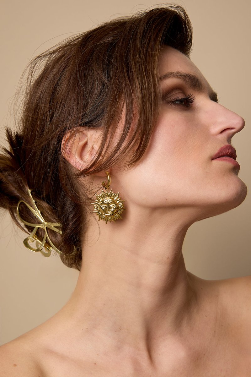 Stainless Steel Drop Earrings sun Casual Daily Simple Series Women's jewelry - Velaris Femme